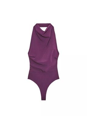 NWT Zara Purple Halter Bodysuit